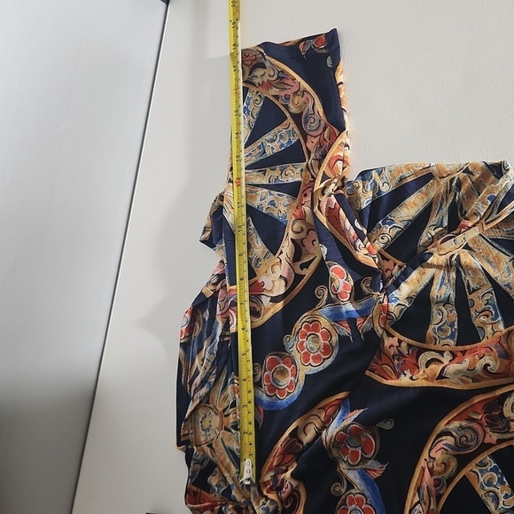 Cepas Dress Size 2XL Tunic Keyhole Western Wagon Wheel Floral - Picture 9 of 10